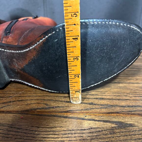 Vintage Acme Men’s 11.5D Brown Leather Zip Western Ankle Boots Made In USA - Picture 6 of 9